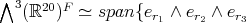 ∧3   20 F    (ℝ  )  ≃ span{er1 ∧ er2 ∧ er3   