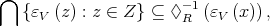 ⋂ -1 {ɛV (z) : z ∈ Z} ⊆ ♢R (ɛV (x)) , 