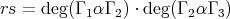 rs = deg(Γ 1αΓ 2) ⋅ deg(Γ 2α Γ 3) 