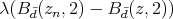 λ(B ¯d(zn, 2) - B ¯d(z,2)) 